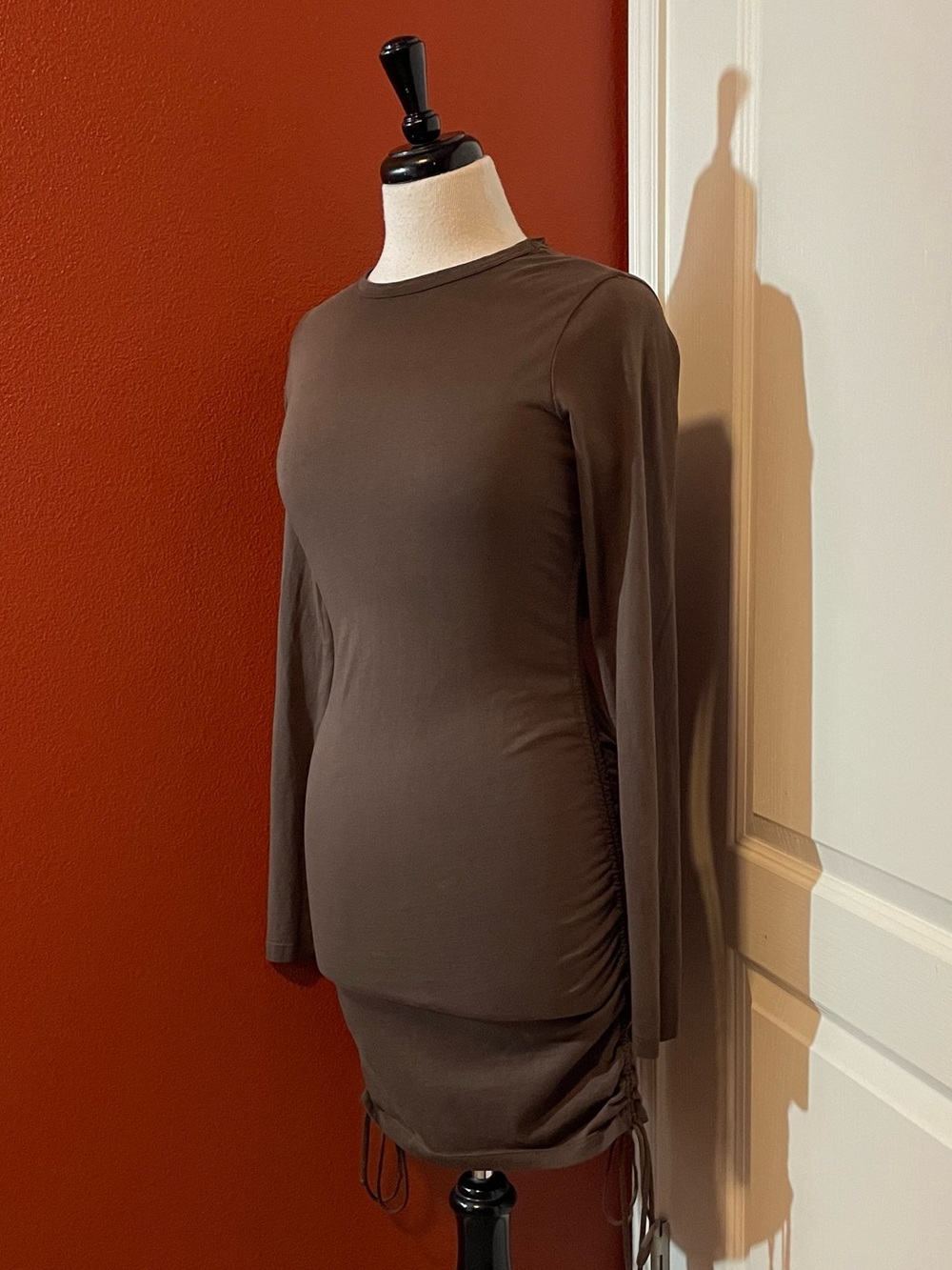 Cotton‎ Citizen Women’s Brown Modal Lagenlook Feminine Form Fitting Mini Dress